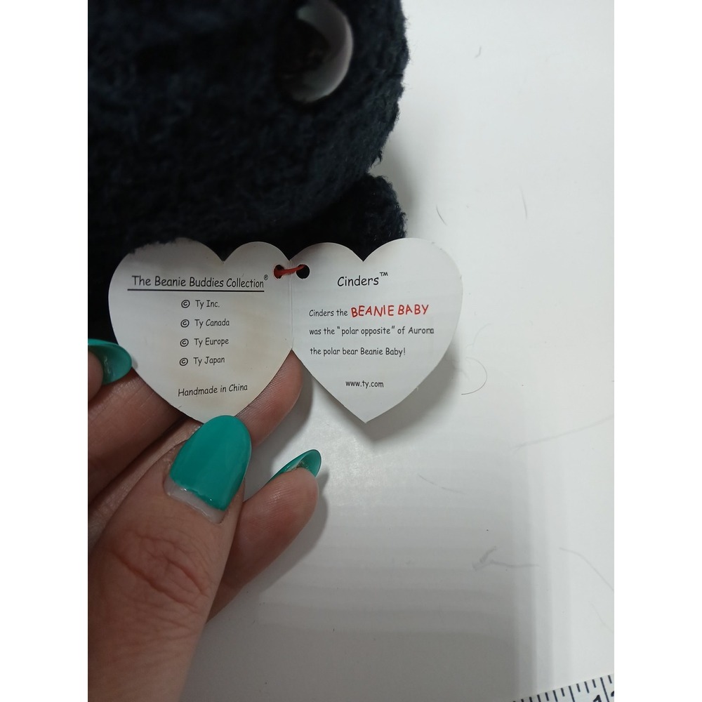 Ty Beanie Buddy - CINDERS the Bear (12 Inch) NEW MWMTs Plush Stuffed Animal Toy - Picture 8 of 11
